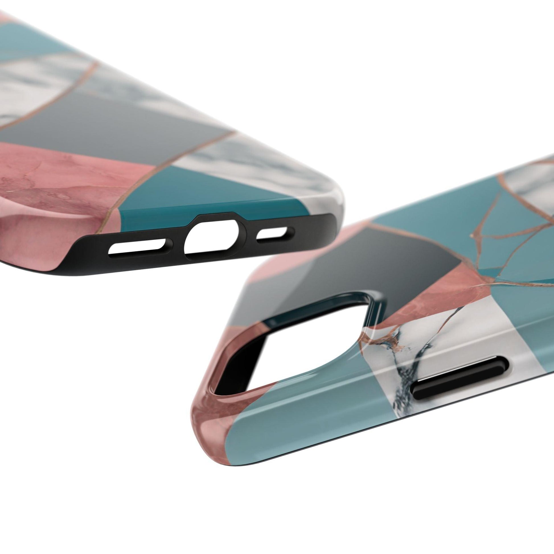 Marble Teal & Pink Phone Case | Funky Modern Design for iPhone & Samsung - Joyful Moments Market