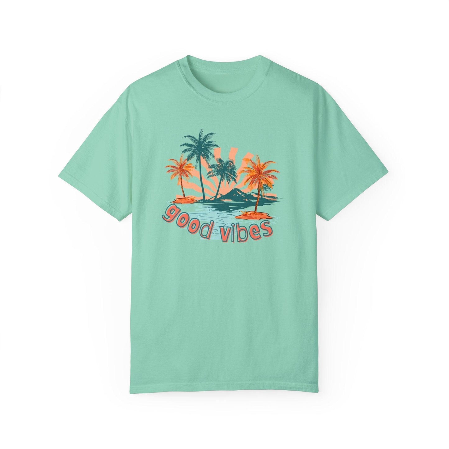 Comfort Colors Palm Sunrise Tee | Soft Garment-Dyed Cotton for Beach Vibes - Joyful Moments Market