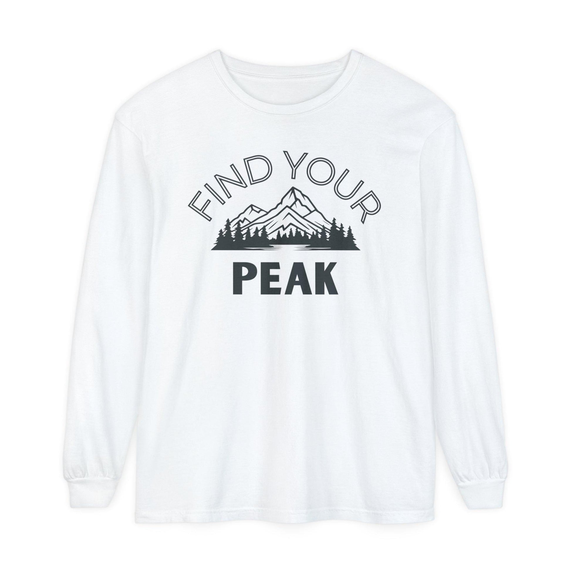 Comfort Colors Long Sleeve T-Shirt | Garment-Dyed Cotton with Inspiring Mountain Scene - Joyful Moments Market