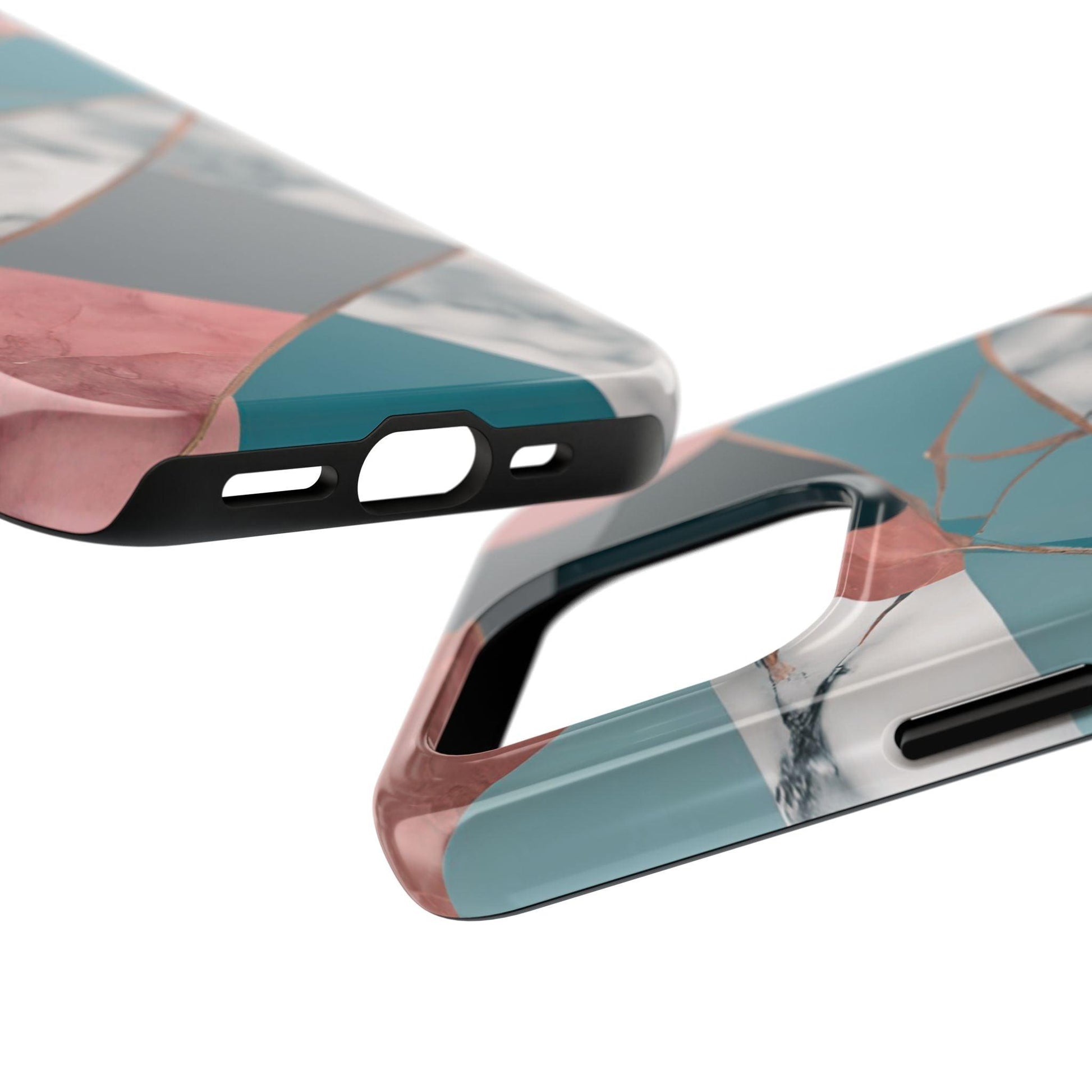 Marble Teal & Pink Phone Case | Funky Modern Design for iPhone & Samsung - Joyful Moments Market