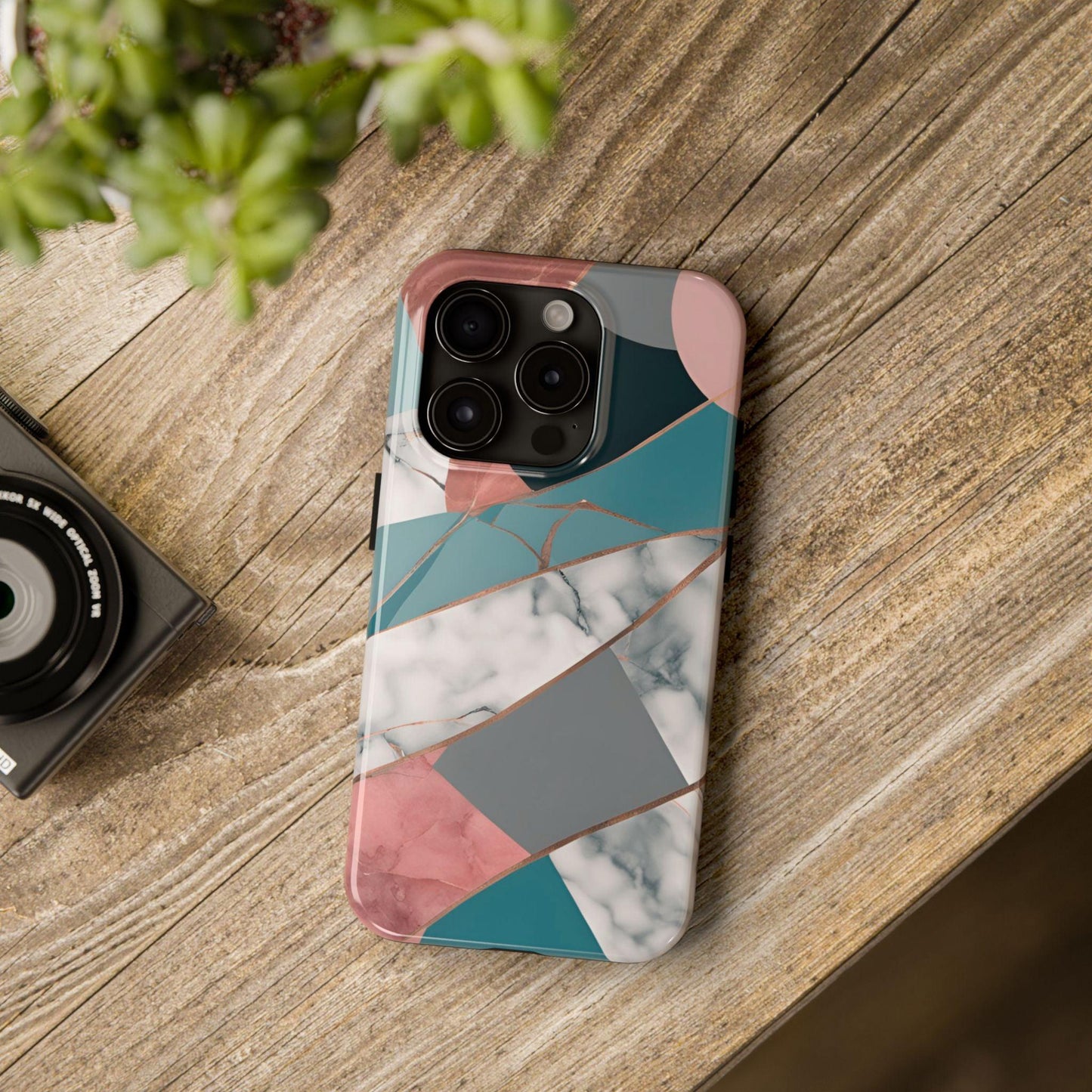 Marble Teal & Pink Phone Case | Funky Modern Design for iPhone & Samsung - Joyful Moments Market