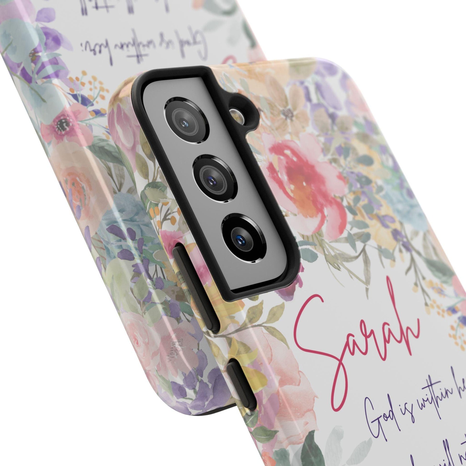 Personalized Floral Phone Cover with Bible Verse Psalm 46:5 - Joyful Moments Market