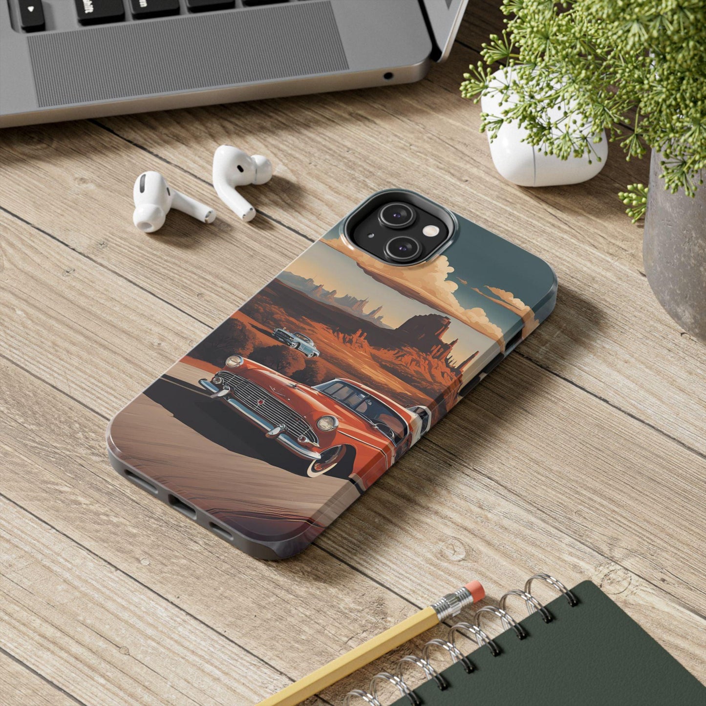 Retro Desert Car Phone Case | Route 66 Vibes for iPhone & Samsung - Joyful Moments Market