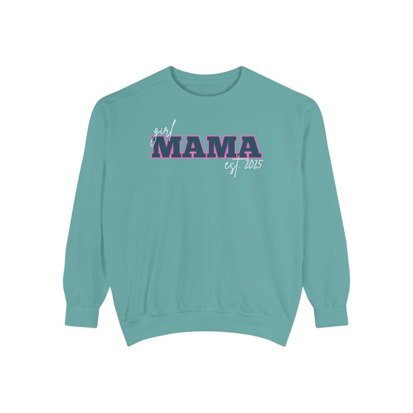 Customizable Comfort Colors Girl Mama Sweatshirt | Personalized Gift for Moms - Joyful Moments Market