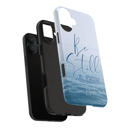 Tranquil Phone Case with Still Waters, 'Be Still and Know' Quote, Psalm 46:10 - Joyful Moments Market