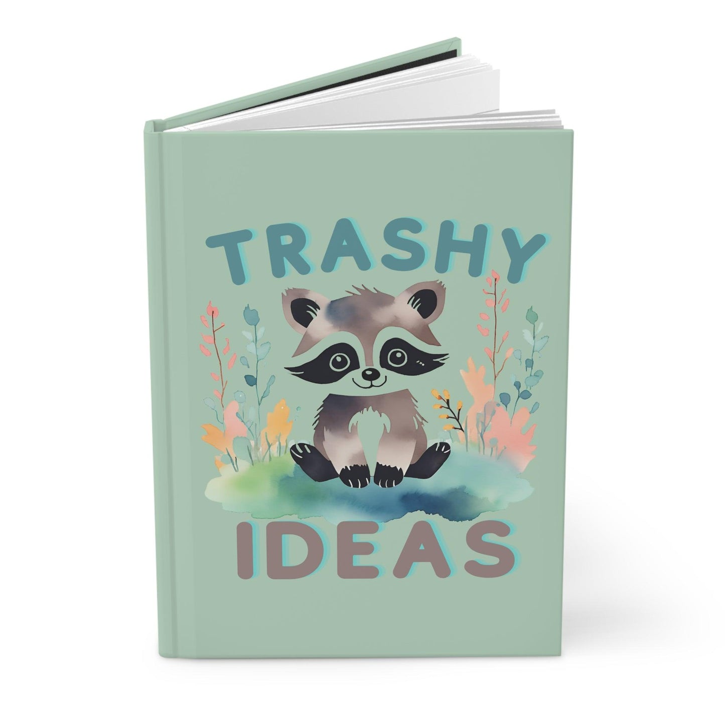 Trashy Ideas Raccoon Journal | Fun Sage Green Hardcover Notebook - Joyful Moments Market