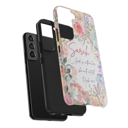 Personalized Floral Phone Cover with Bible Verse Psalm 46:5 - Joyful Moments Market