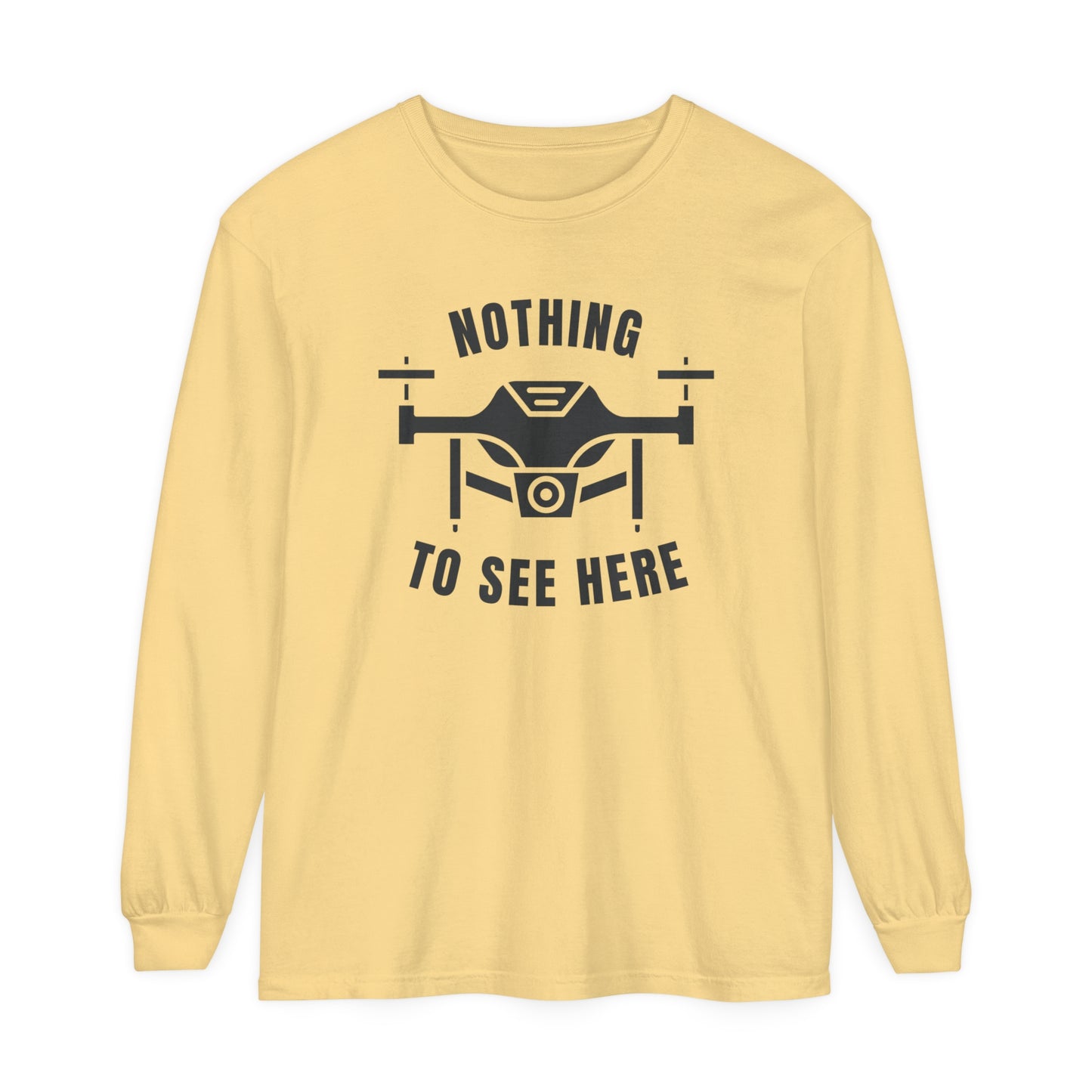 Comfort Colors Long Sleeve T-Shirt | Garment-Dyed Cotton & "Nothing to See Here" Design - Joyful Moments Market