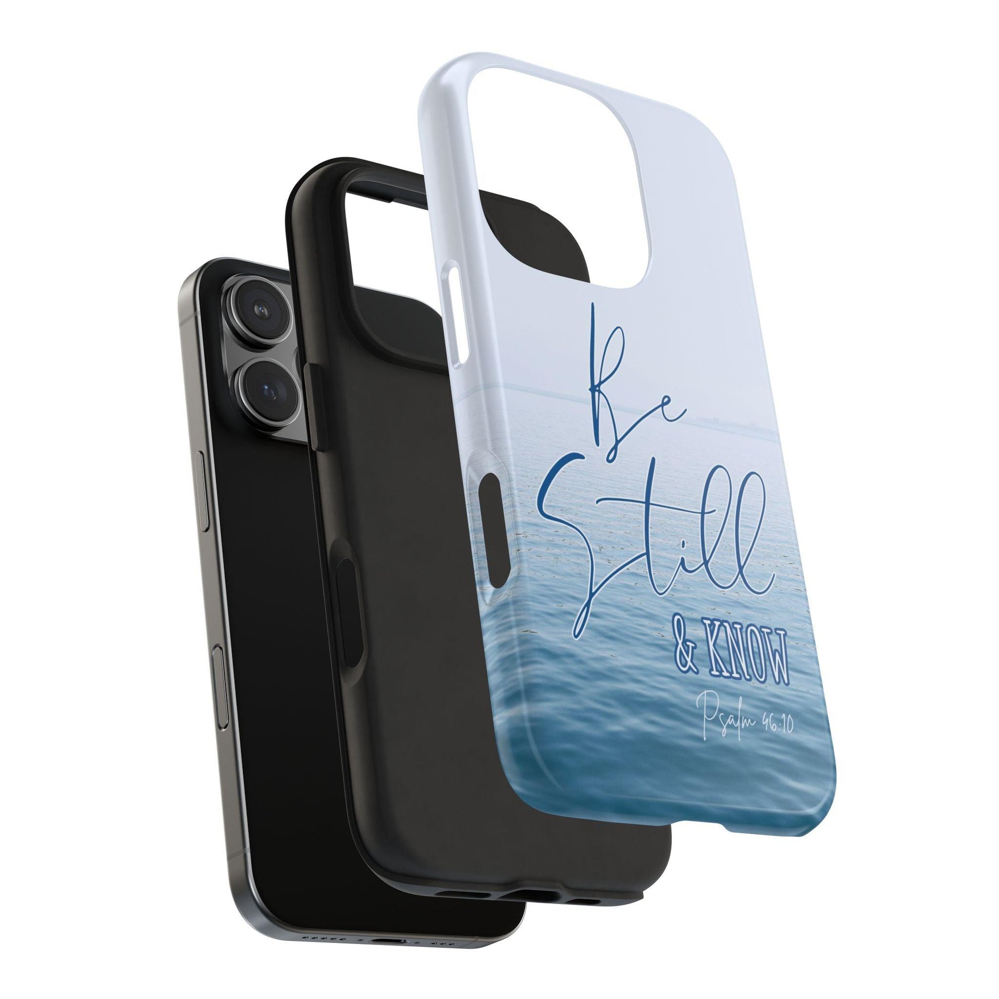 Tranquil Phone Case with Still Waters, 'Be Still and Know' Quote, Psalm 46:10 - Joyful Moments Market