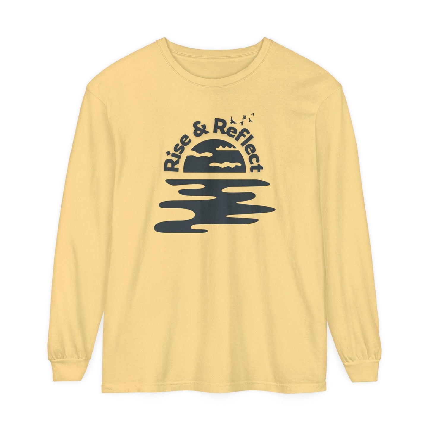 Comfort Colors Long Sleeve T-Shirt | Soft Garment-Dyed Cotton with Calming Sunrise Design - Joyful Moments Market