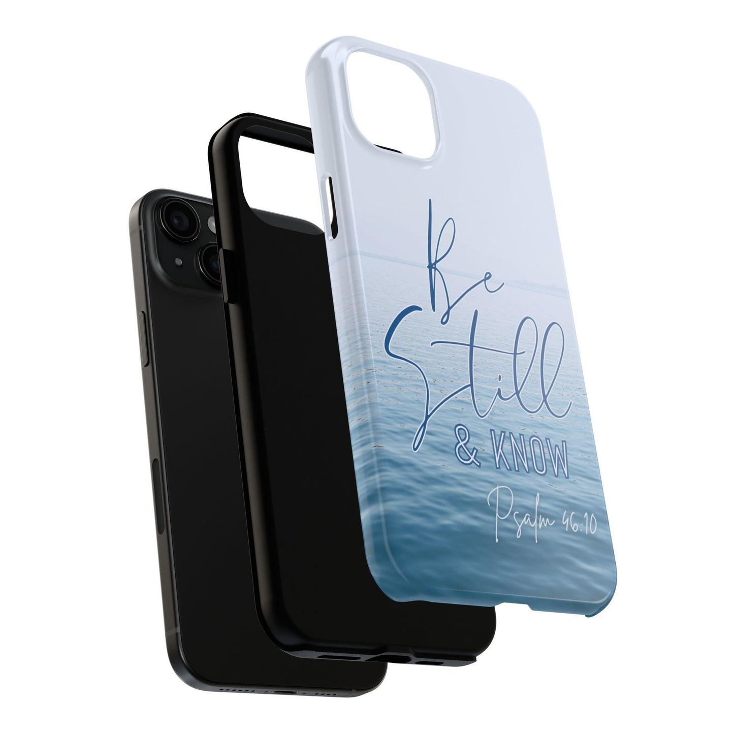 Tranquil Phone Case with Still Waters, 'Be Still and Know' Quote, Psalm 46:10 - Joyful Moments Market