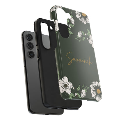 Personalized Floral Phone Case for iPhone and Samsung with Custom Name - Joyful Moments Market