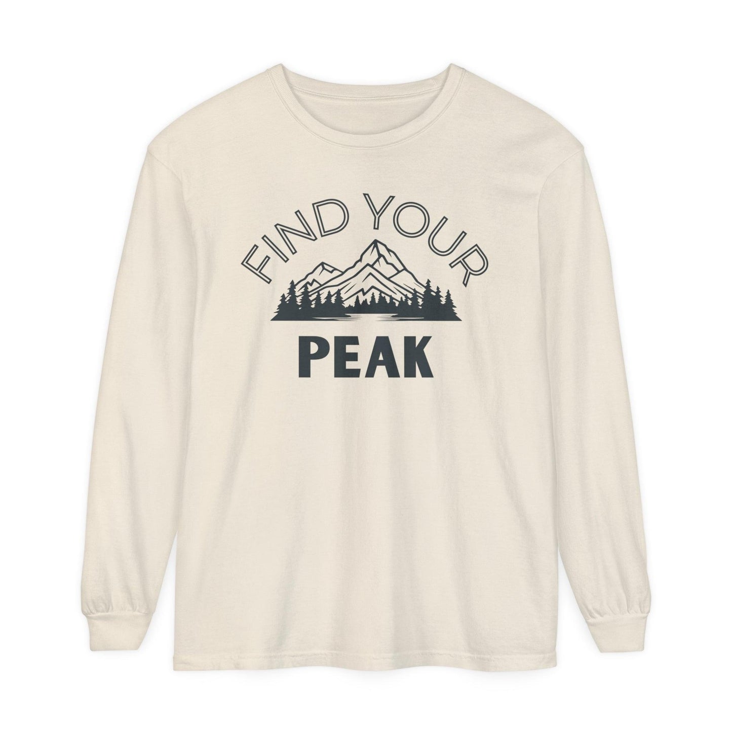 Comfort Colors Long Sleeve T-Shirt | Garment-Dyed Cotton with Inspiring Mountain Scene - Joyful Moments Market