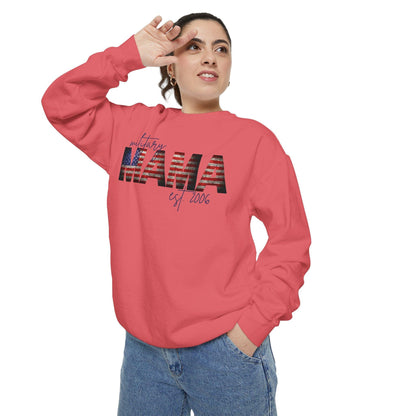 Customizable Comfort Colors Military Mama Sweatshirt | Patriotic Gift for Moms - Joyful Moments Market