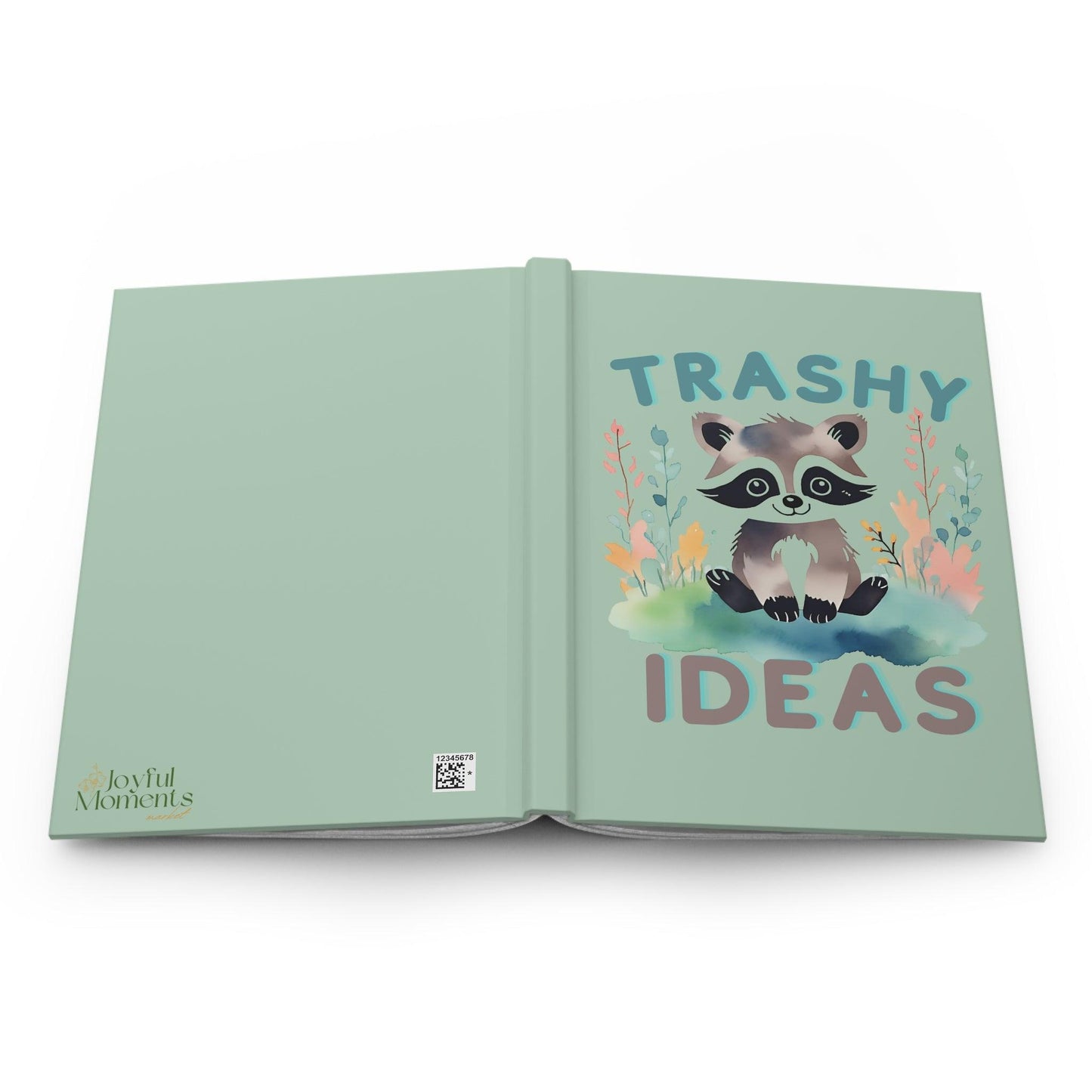 Trashy Ideas Raccoon Journal | Fun Sage Green Hardcover Notebook - Joyful Moments Market