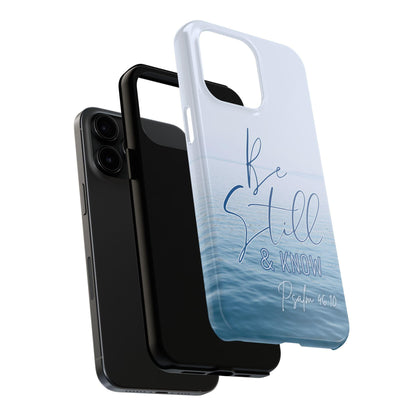 Tranquil Phone Case with Still Waters, 'Be Still and Know' Quote, Psalm 46:10 - Joyful Moments Market