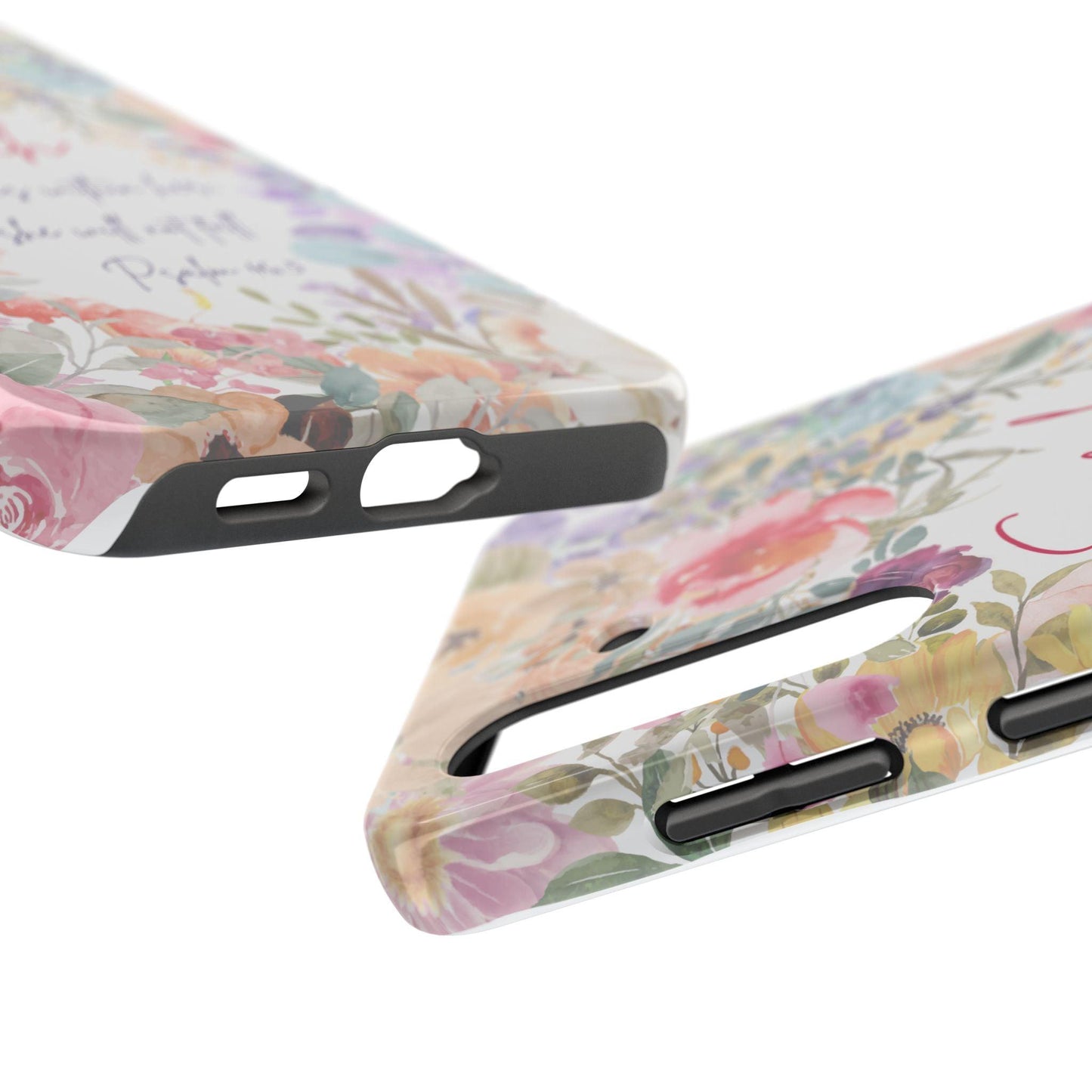 Personalized Floral Phone Cover with Bible Verse Psalm 46:5 - Joyful Moments Market