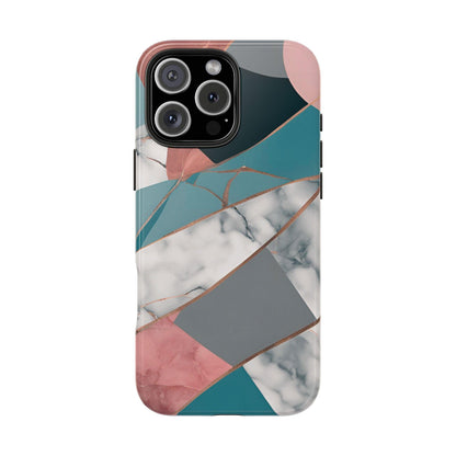 Marble Teal & Pink Phone Case | Funky Modern Design for iPhone & Samsung - Joyful Moments Market