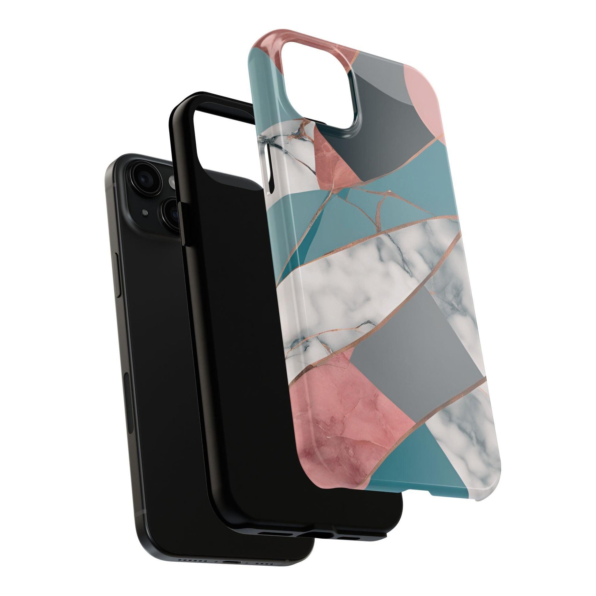 Marble Teal & Pink Phone Case | Funky Modern Design for iPhone & Samsung - Joyful Moments Market