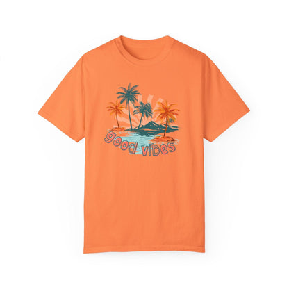 Comfort Colors Palm Sunrise Tee | Soft Garment-Dyed Cotton for Beach Vibes - Joyful Moments Market