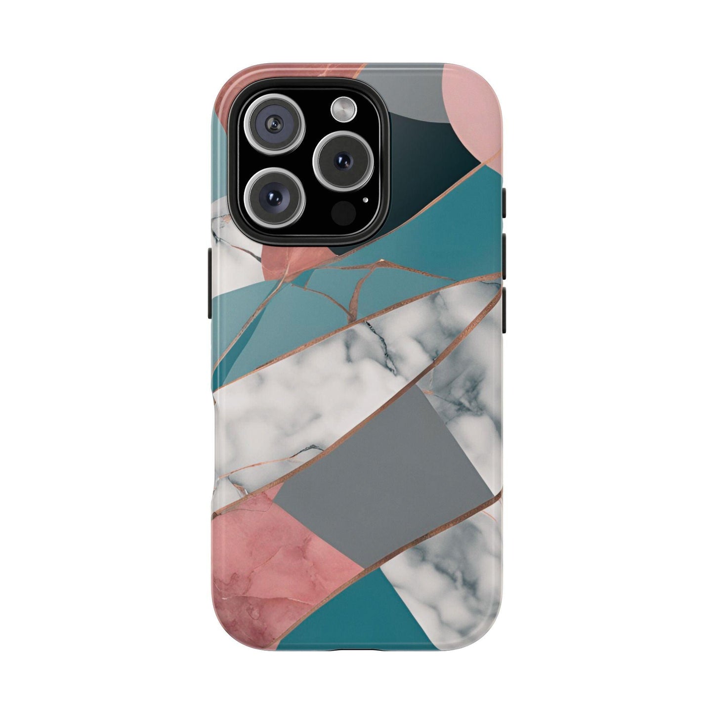 Marble Teal & Pink Phone Case | Funky Modern Design for iPhone & Samsung - Joyful Moments Market