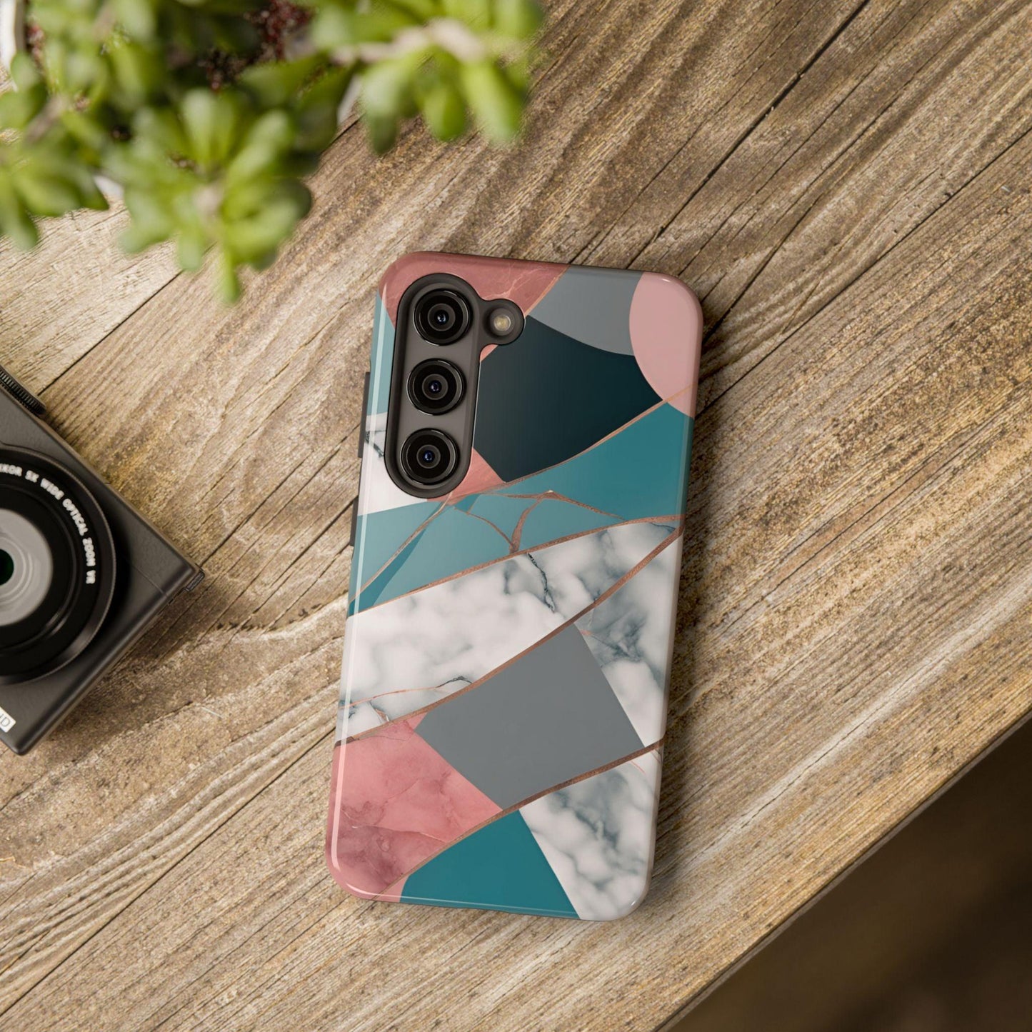 Marble Teal & Pink Phone Case | Funky Modern Design for iPhone & Samsung - Joyful Moments Market