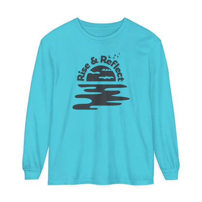 Comfort Colors Long Sleeve T-Shirt | Soft Garment-Dyed Cotton with Calming Sunrise Design - Joyful Moments Market