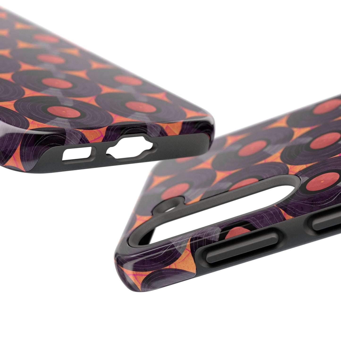 Vinyl Record Phone Case | Retro Red-Orange Design for iPhone & Samsung - Joyful Moments Market