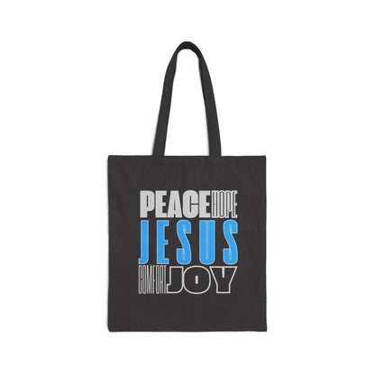 Jesus Canvas Tote Bag Unisex Durable Cotton Faith Gift for Church Bible Study or Everyday Use in Natural or Black - Joyful Moments Market