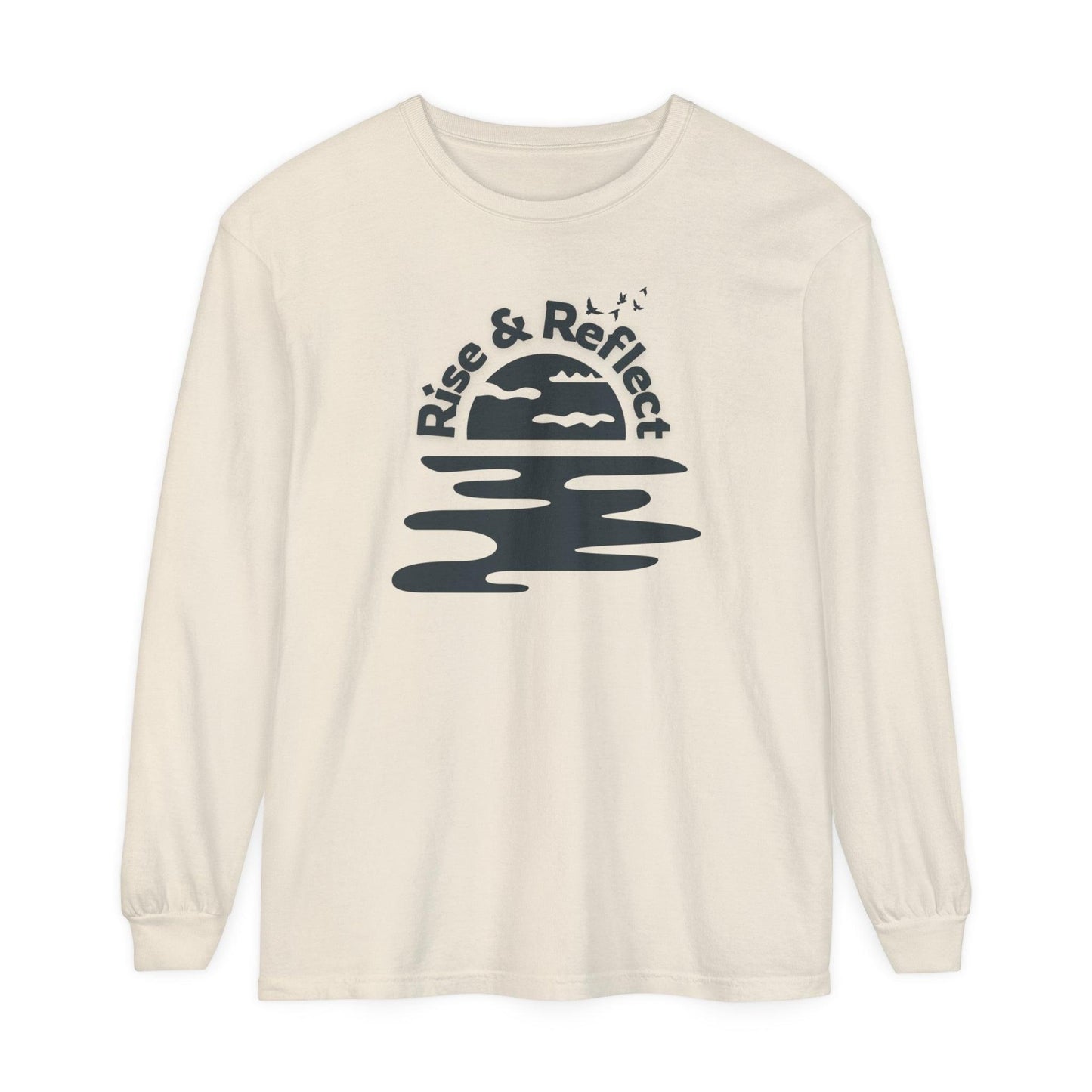 Comfort Colors Long Sleeve T-Shirt | Soft Garment-Dyed Cotton with Calming Sunrise Design - Joyful Moments Market