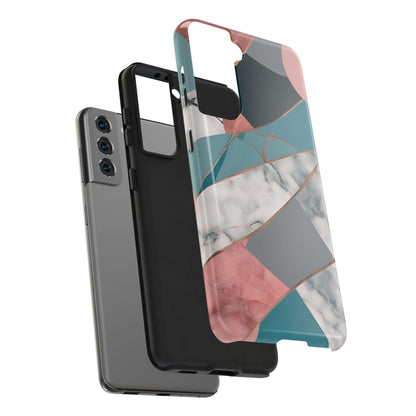 Marble Teal & Pink Phone Case | Funky Modern Design for iPhone & Samsung - Joyful Moments Market