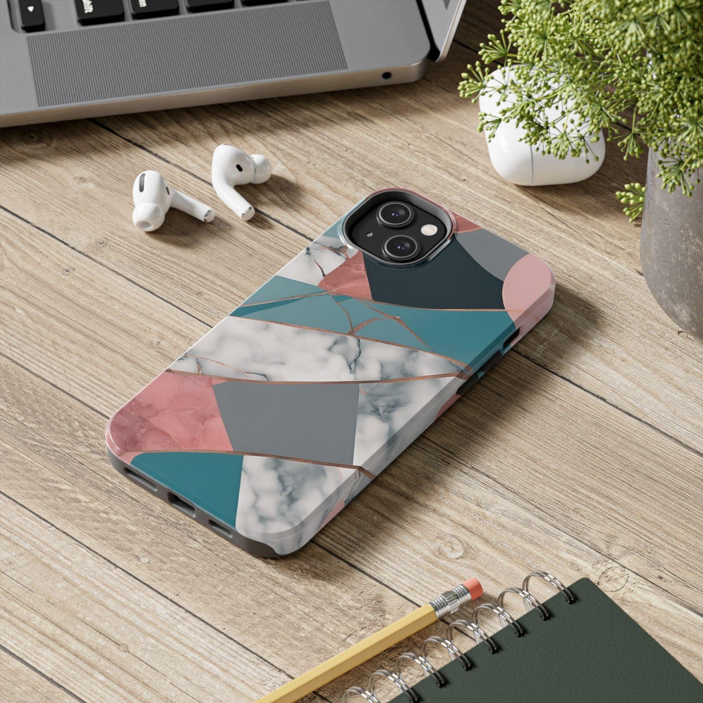 Marble Teal & Pink Phone Case | Funky Modern Design for iPhone & Samsung - Joyful Moments Market