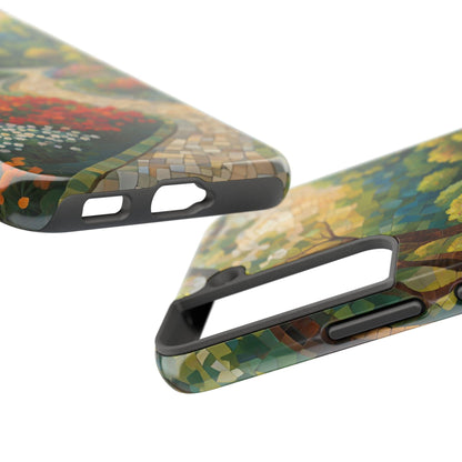 Mosaic Park Phone Case | Peaceful Path & Floral Design for iPhone & Samsung - Joyful Moments Market