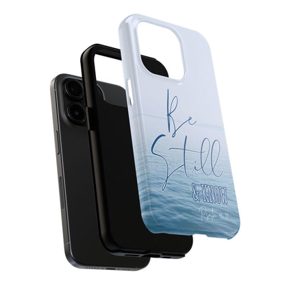 Tranquil Phone Case with Still Waters, 'Be Still and Know' Quote, Psalm 46:10 - Joyful Moments Market