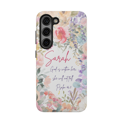 Personalized Floral Phone Cover with Bible Verse Psalm 46:5 - Joyful Moments Market