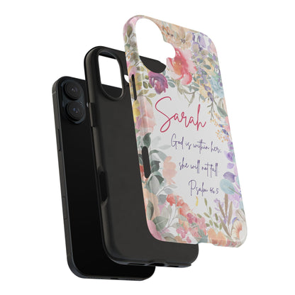 Personalized Floral Phone Cover with Bible Verse Psalm 46:5 - Joyful Moments Market