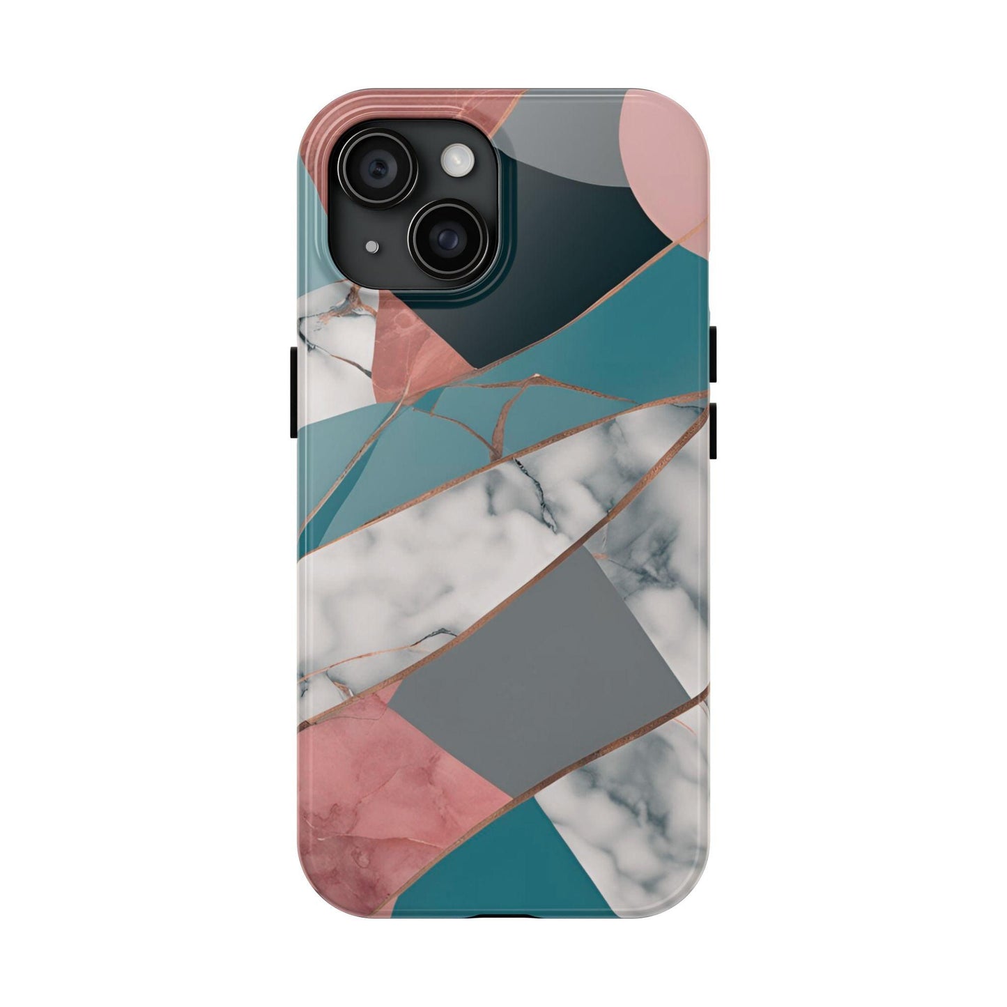 Marble Teal & Pink Phone Case | Funky Modern Design for iPhone & Samsung - Joyful Moments Market