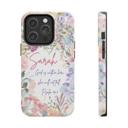 Personalized Floral Phone Cover with Bible Verse Psalm 46:5 - Joyful Moments Market