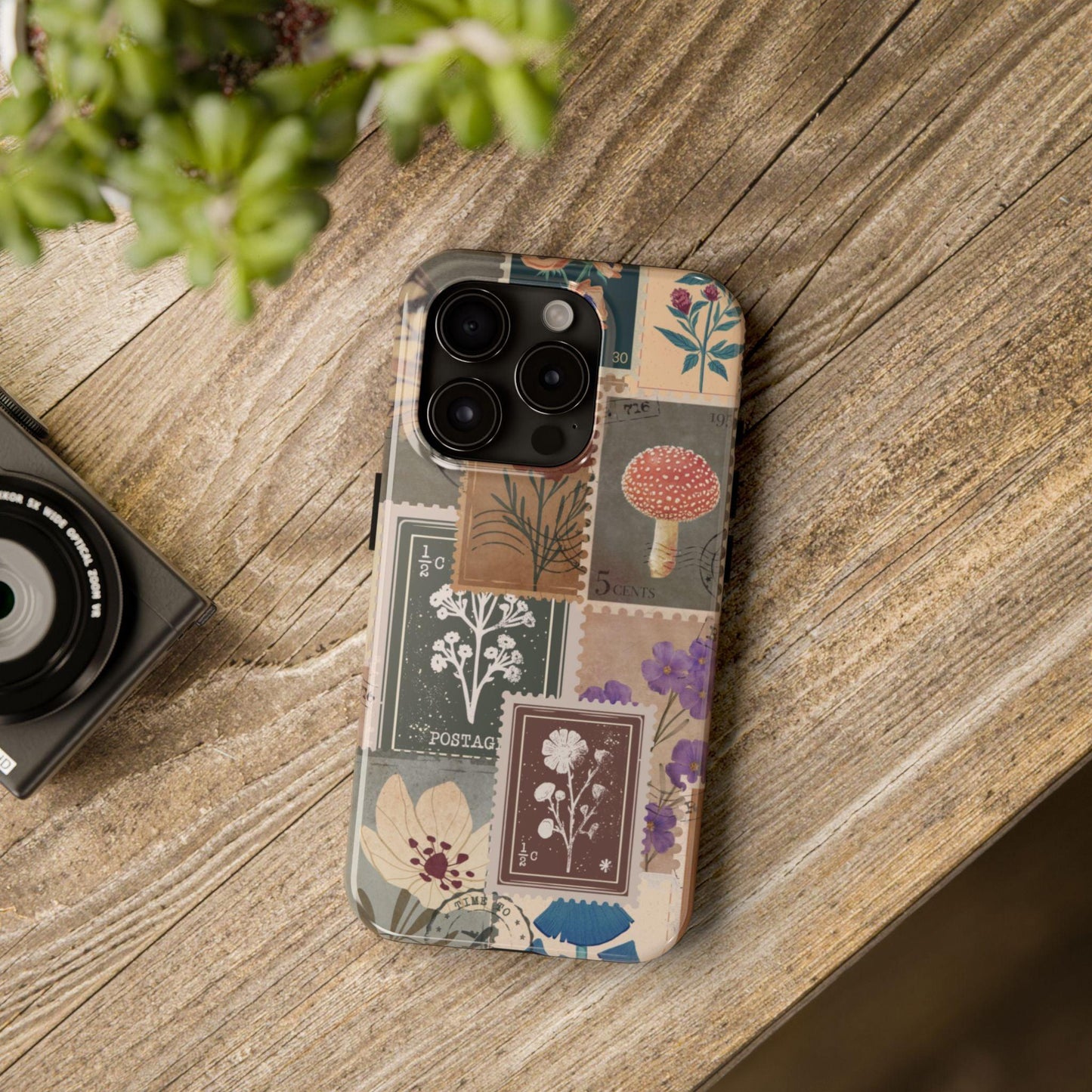 Antique Stamp Collage Phone Case | Vintage Travel Design for iPhone & Samsung - Joyful Moments Market