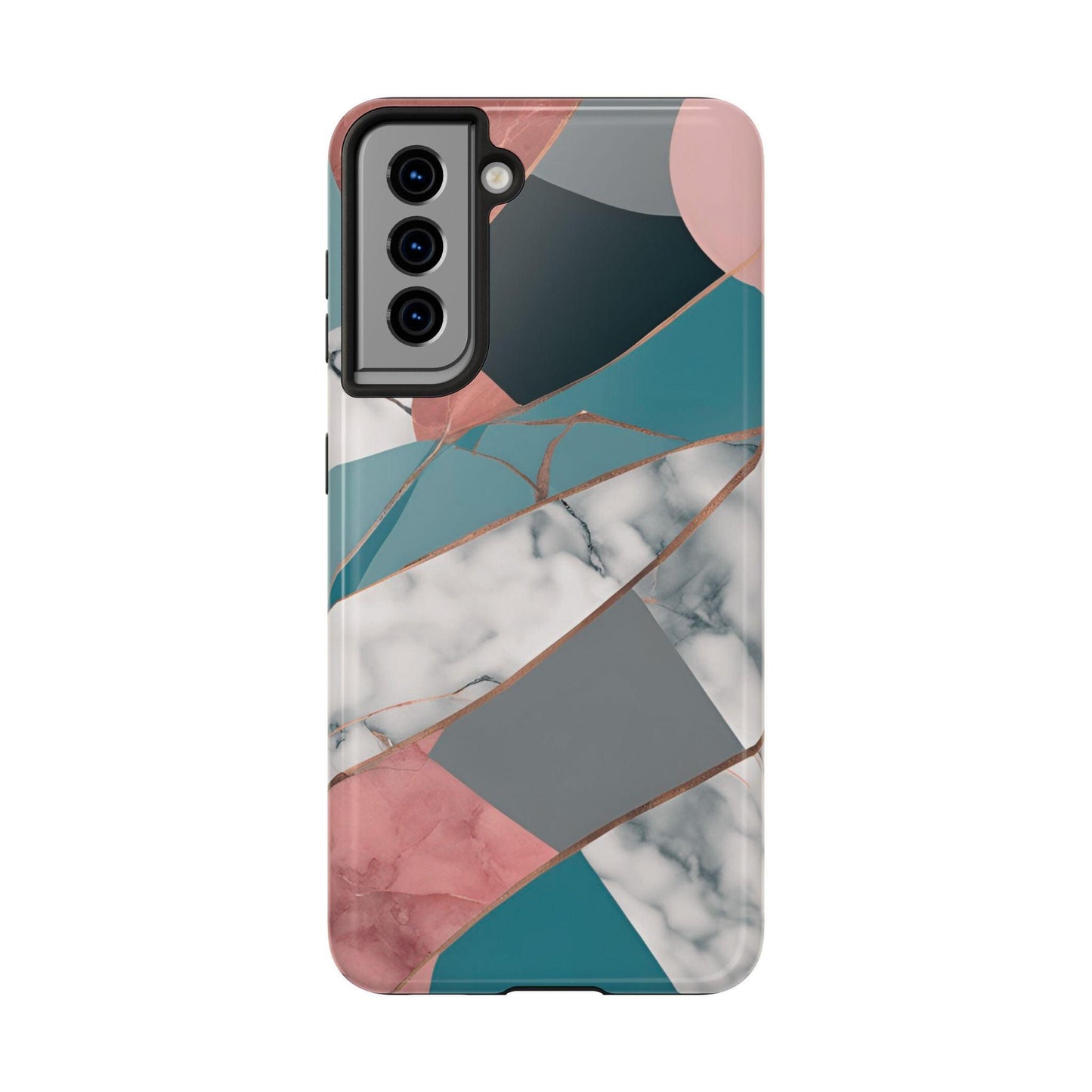 Marble Teal & Pink Phone Case | Funky Modern Design for iPhone & Samsung - Joyful Moments Market