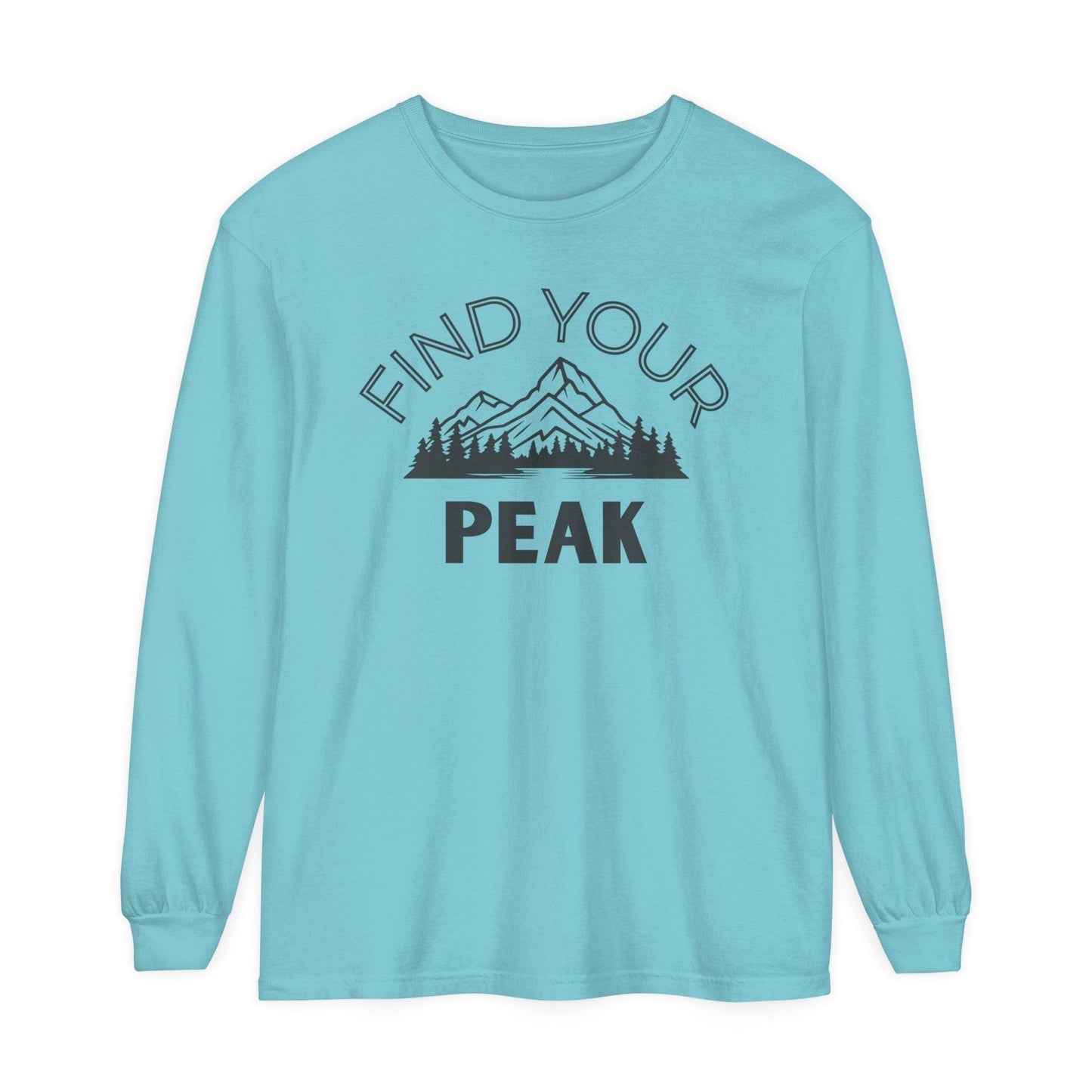 Comfort Colors Long Sleeve T-Shirt | Garment-Dyed Cotton with Inspiring Mountain Scene - Joyful Moments Market