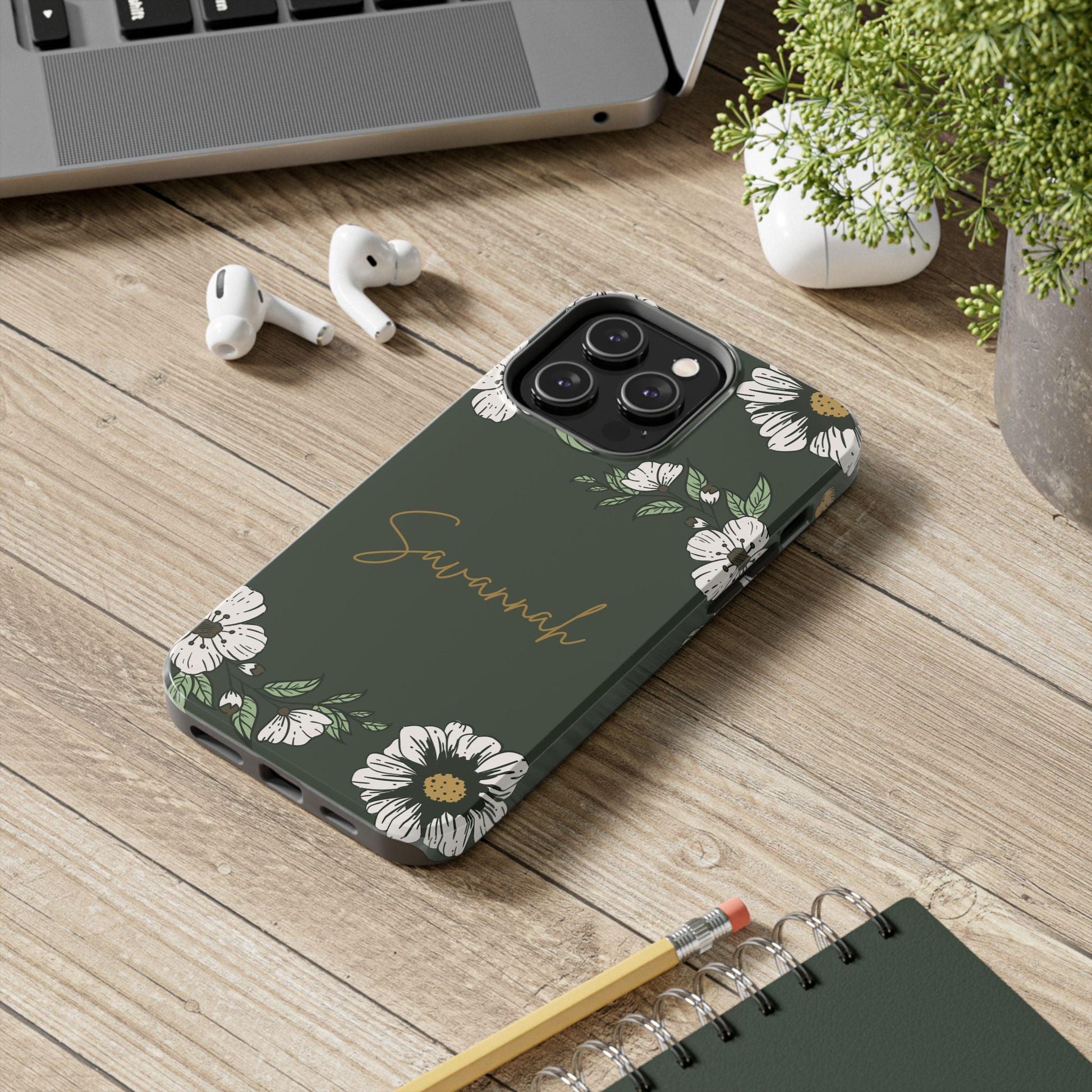 Personalized Floral Phone Case for iPhone and Samsung with Custom Name - Joyful Moments Market