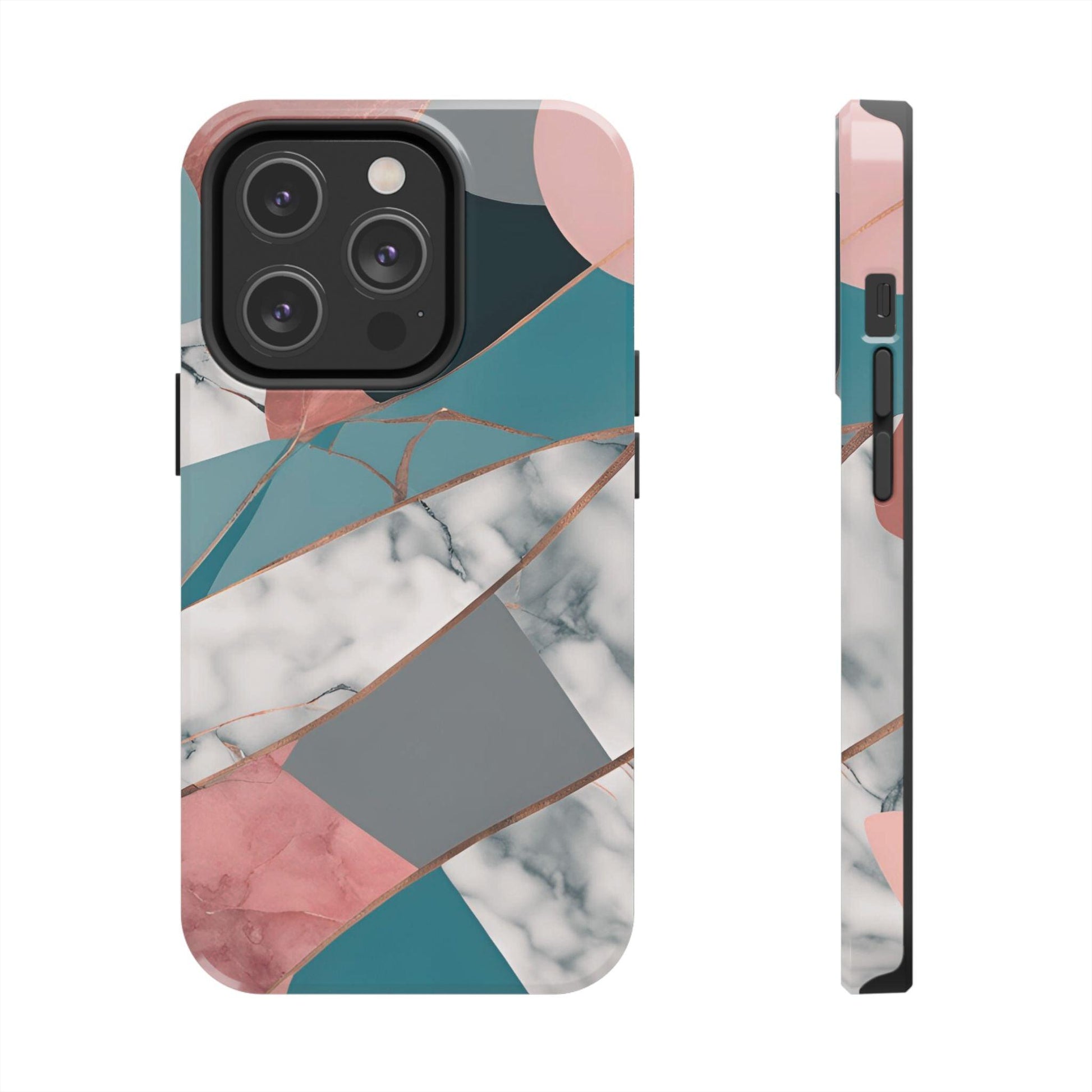 Marble Teal & Pink Phone Case | Funky Modern Design for iPhone & Samsung - Joyful Moments Market