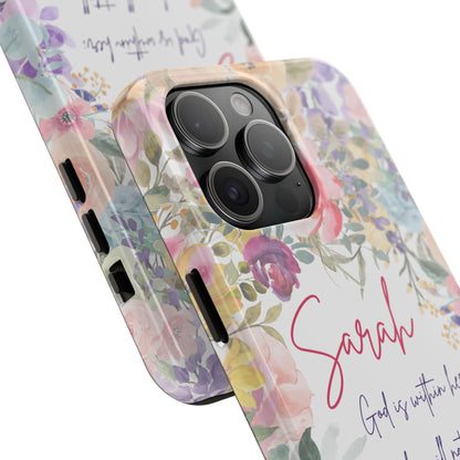 Personalized Floral Phone Cover with Bible Verse Psalm 46:5 - Joyful Moments Market