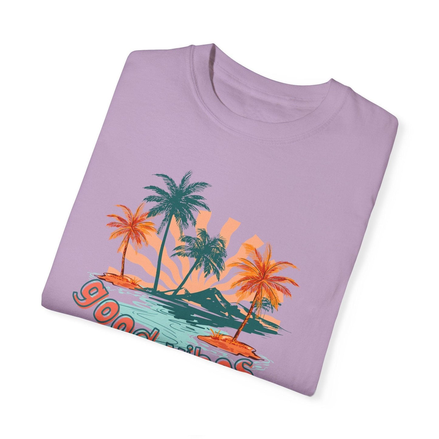 Comfort Colors Palm Sunrise Tee | Soft Garment-Dyed Cotton for Beach Vibes - Joyful Moments Market