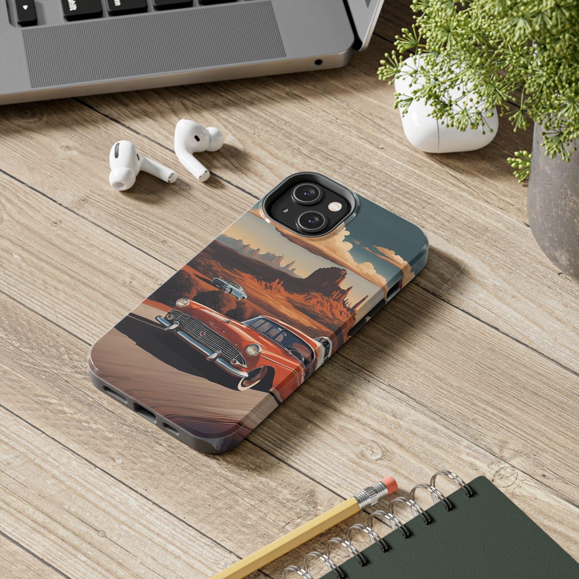 Retro Desert Car Phone Case | Route 66 Vibes for iPhone & Samsung - Joyful Moments Market