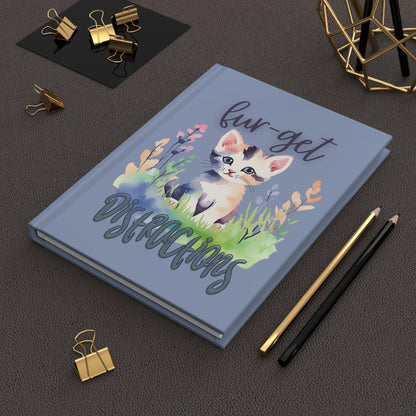 Fur-get Distractions Cat Journal | Purple Hardcover for Goal Setting - Joyful Moments Market