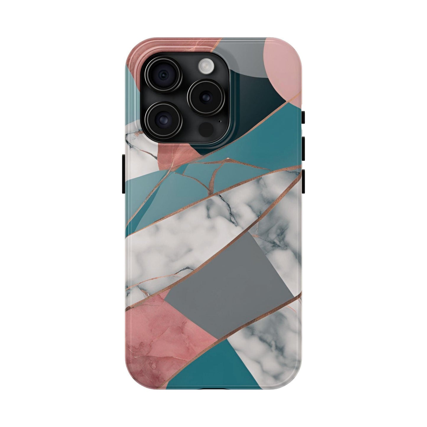 Marble Teal & Pink Phone Case | Funky Modern Design for iPhone & Samsung - Joyful Moments Market