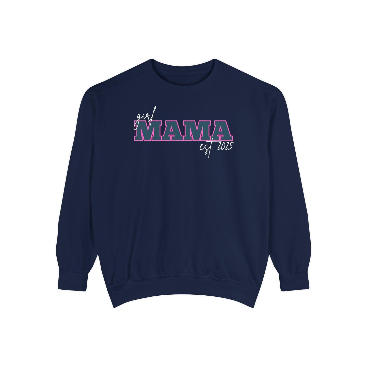 Customizable Comfort Colors Girl Mama Sweatshirt | Personalized Gift for Moms - Joyful Moments Market