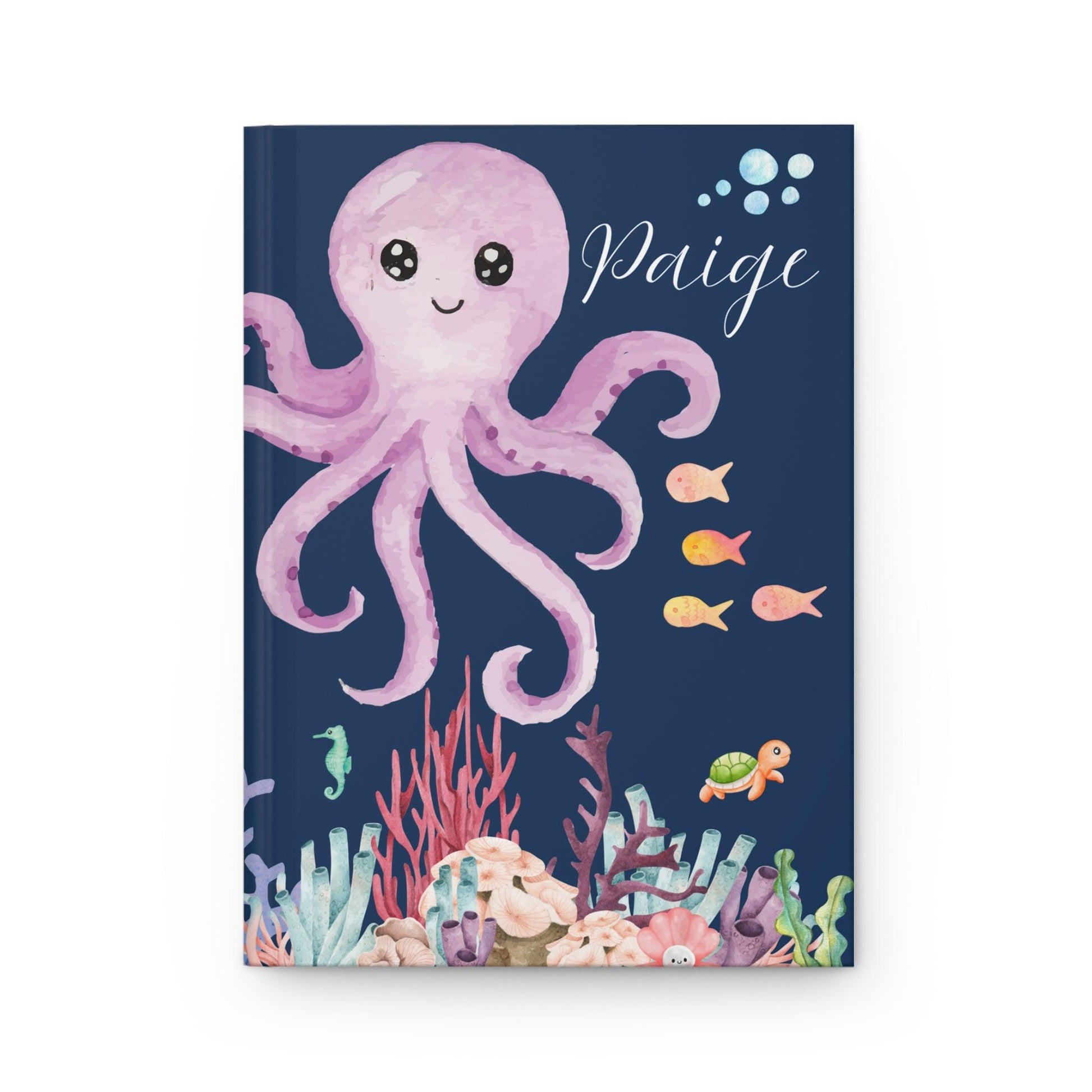 Personalized Under the Sea Journal | Watercolor Marine Life Design with Custom Name - Joyful Moments Market